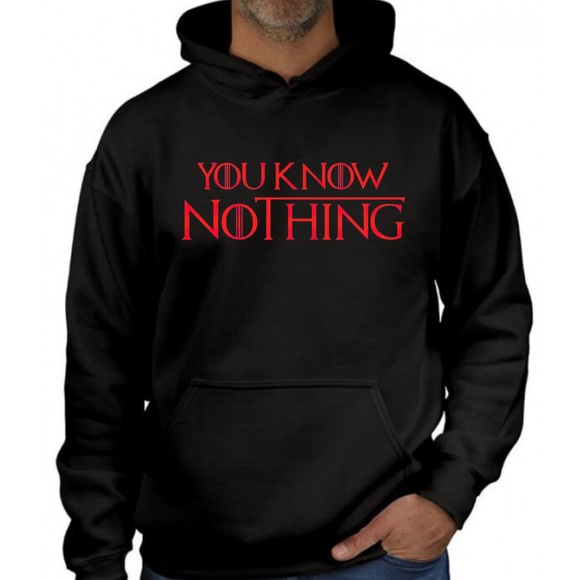 You Know Nothing Game of Thrones Graphic Unisex Hoodie Sweatshirt - Picture 1 of 3